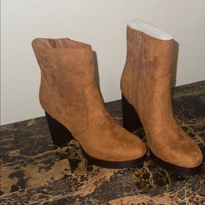 Sun + Stone Brown Heeled Boots New no box